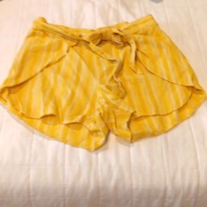 Patagonia Yellow Stripe Faux Wrap Shorts